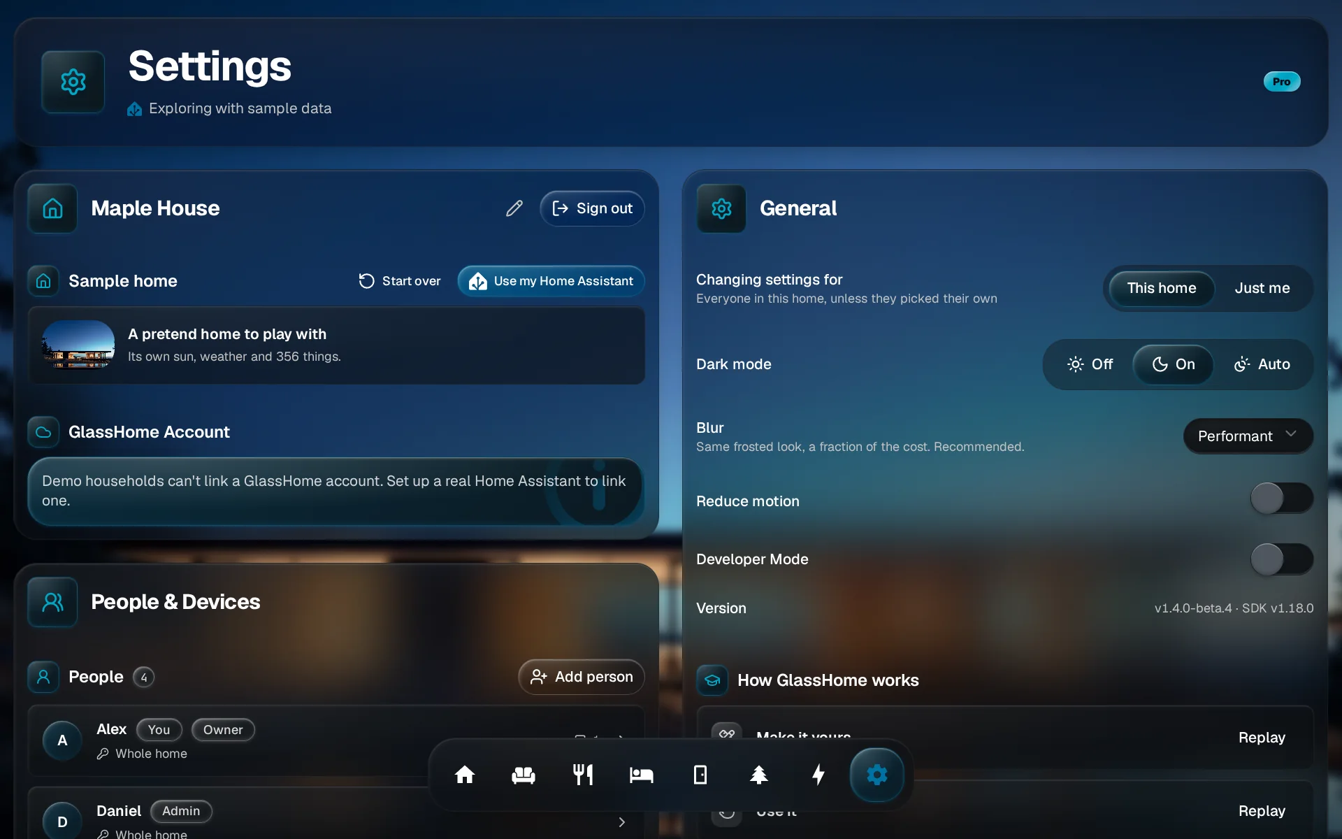 The People and Devices section of Settings with the Add person button highlighted next to the People list