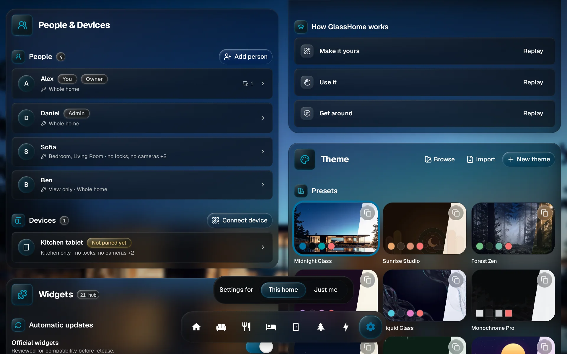 Settings with the Theme section open and the New theme button highlighted