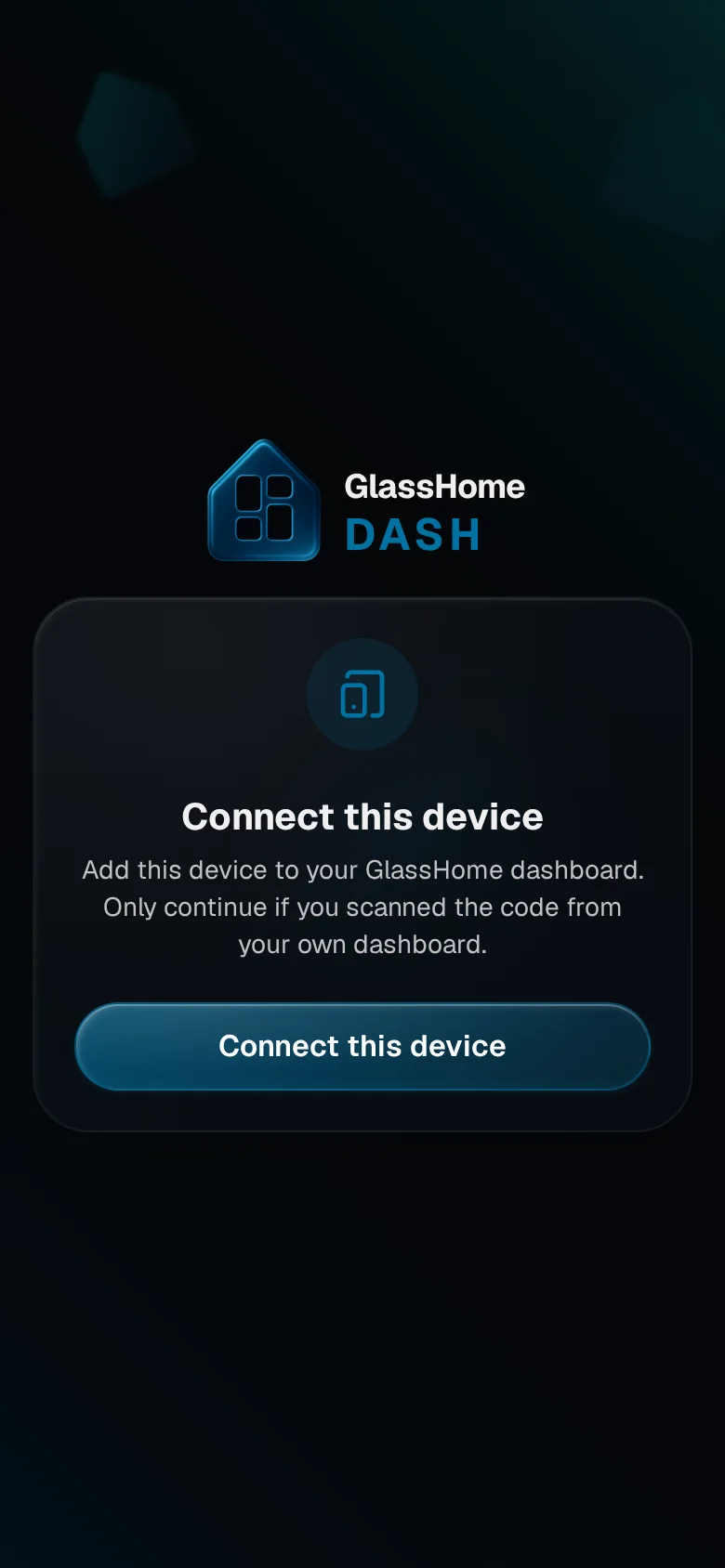 A phone showing Connect this device, with a Connect this device button highlighted