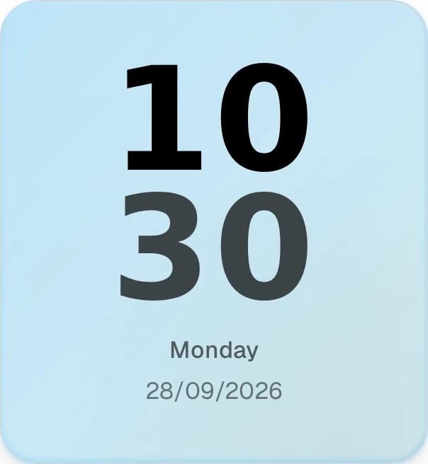 The clock widget at 10:30
