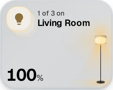 The lights widget: two of three on