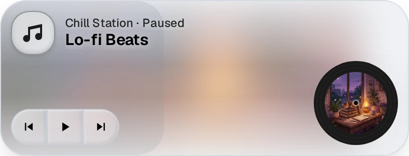 The media widget playing Lo-fi Beats on Chill Station